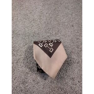 Gucci Mens Silk Tie Brown Beige Horsebit Monogram Logo Made in Italy Classic